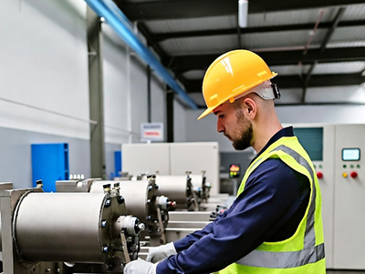 Jobs in Leoben - Produktionsmitarbeiter in heller Werkhalle.